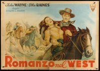 4k131 TALL IN THE SADDLE horizontal Italian 1p 1947 different art of John Wayne & Raines by Longi!