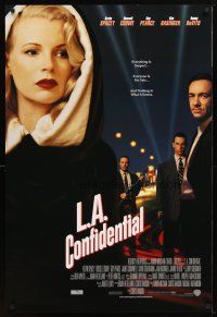 4k248 L.A. CONFIDENTIAL int'l 1sh '97 alternate image with Kim Basinger in black with white hood!