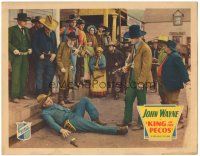 4k105 KING OF THE PECOS LC '36 Yakima Canutt & Tex Palmer w/ John Wayne holding gun on fallen man!