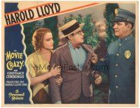 4k109 MOVIE CRAZY LC '32 Harold Lloyd & Constance Cummings get a lecture from cop Blackie Whiteford!