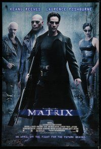 4k250 MATRIX DS advance 1sh '99 Keanu Reeves, Carrie-Anne Moss, Laurence Fishburne, Wachowski Bros!