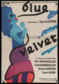 4k398 BLUE VELVET Polish 27x38 '87 directed by David Lynch, Isabella Rossellini, Mlodozeniec art!