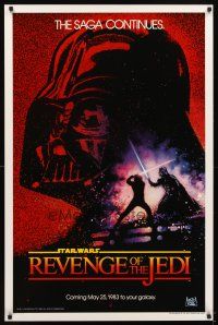 4k259 RETURN OF THE JEDI dated teaser 1sh '83 George Lucas classic, Revenge of the Jedi, Drew art!