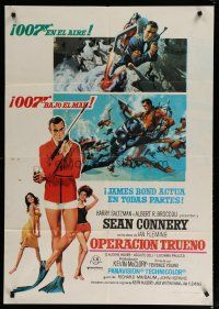 4k358 THUNDERBALL Spanish R78 Robert McGinnis art of Sean Connery as secret agent James Bond 007!