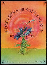 4k210 CONCERTS FOR SAFE ENERGY signed & numbered 23x33 music poster '79 by artist Bernard Bonhomme!
