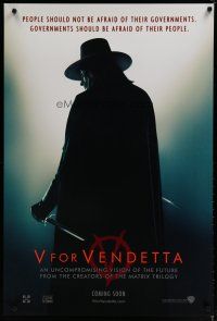 4k268 V FOR VENDETTA teaser DS 1sh '05 Wachowski, governments should be afraid of their people!