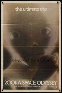 4m002 2001: A SPACE ODYSSEY style D 1sh 1970 Stanley Kubrick, super close image of star child!
