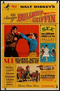 4m020 ADVENTURES OF BULLWHIP GRIFFIN style A 1sh '66 Disney, beautiful belles, mountain ox battle!