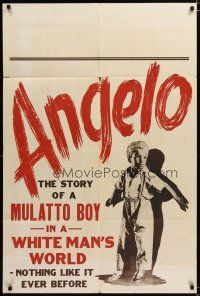 4m048 ANGELO 1sh '51 story of a Mulatto boy in a white man's world, nothing like it ever before!