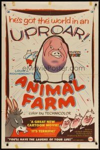 4m051 ANIMAL FARM 1sh '55 animated cartoon from classic George Orwell novel!