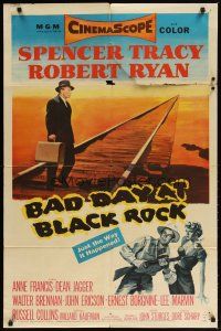 4m076 BAD DAY AT BLACK ROCK 1sh '55 Spencer Tracy tries to find out what happened to Kamoko!