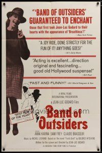 4m082 BAND OF OUTSIDERS 1sh '66 Jean-Luc Godard's Bande a Part, Anna Karina!