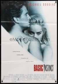 4m089 BASIC INSTINCT 1sh '92 Paul Verhoeven directed, Michael Douglas & sexy Sharon Stone!