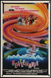 4m096 BEATLEMANIA 1sh '81 great psychedelic artwork of The Beatles impersonators by Kim Passey!