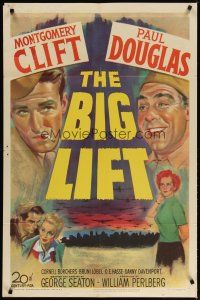 4m109 BIG LIFT 1sh '50 artwork of Montgomery Clift, Douglas & Cornell Borchers!