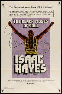 4m117 BLACK MOSES OF SOUL 1sh '73 art of Isaac Hayes, the superbad music event of a lifetime!
