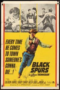 4m119 BLACK SPURS 1sh '65 every time Rory Calhoun comes to town, someone's gonna die!