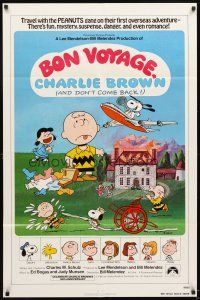 4m136 BON VOYAGE CHARLIE BROWN 1sh '80 Peanuts, Charles M. Schulz art, Snoopy!