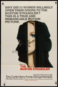 4m139 BOSTON STRANGLER 1sh '68 Tony Curtis, Henry Fonda, he killed thirteen girls!