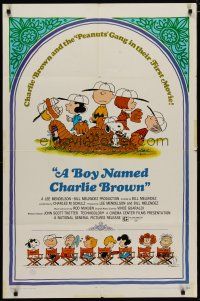 4m140 BOY NAMED CHARLIE BROWN 1sh '70 baseball art of Snoopy & the Peanuts by Charles M. Schulz!