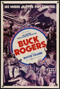 4m156 BUCK ROGERS 1sh R66 Buster Crabbe sci-fi serial, see where all the fun started!