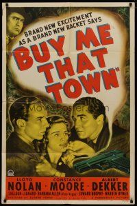 4m165 BUY ME THAT TOWN style A 1sh '41 Lloyd Nolan & Constance Moore in a brand new racket!