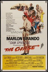 4m186 CHASE 1sh '66 Marlon Brando, Jane Fonda, Robert Redford, directed by Arthur Penn