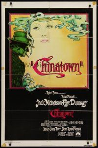 4m192 CHINATOWN int'l 1sh '74 art of Jack Nicholson & Faye Dunaway by Jim Pearsall, Polanski