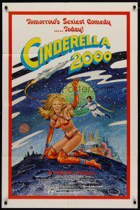 4m197 CINDERELLA 2000 1sh '77 Al Adamson directed sexploitation, sexy sci-fi art!