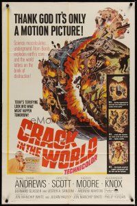 4m216 CRACK IN THE WORLD 1sh '65 atom bomb explodes, thank God it's only a motion picture!