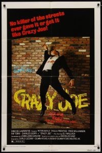 4m218 CRAZY JOE 1sh '74 wacky image of Peter Boyle as mafioso Joey Gallo!