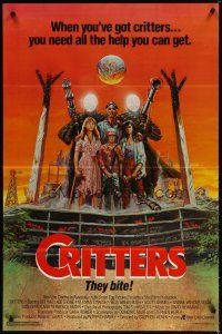 4m223 CRITTERS 1sh '86 great completely different art of cast & monsters by Ken Barr!