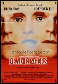 4m235 DEAD RINGERS English 1sh '89 Jeremy Irons & Genevieve Bujold, directed by David Cronenberg!