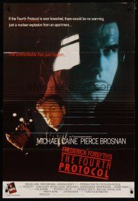 4m341 FOURTH PROTOCOL English 1sh '87 Pierce Brosnan, Michael Caine, countdown to terror has begun