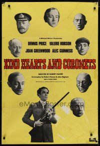 4m483 KIND HEARTS & CORONETS English 1sh R60s Alec Guinness shows how to become family head!