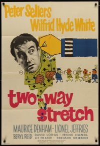 4m929 TWO-WAY STRETCH English 1sh '60 prisoner Peter Sellers breaks out of jail & then back in!