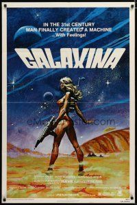 4m353 GALAXINA style A 1sh '80 great sci-fi art of sexy Dorothy Stratten by Robert Tanenbaum!