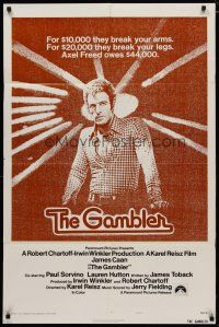 4m354 GAMBLER style B 1sh '74 James Caan is a degenerate gambler who owes the mob $44,000!