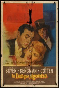 4m359 GASLIGHT Spanish/U.S. 1sh '44 Ingrid Bergman, Joseph Cotten, Charles Boyer!