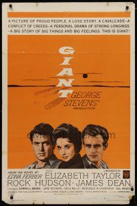 4m362 GIANT 1sh R63 James Dean, Elizabeth Taylor, Rock Hudson, directed by George Stevens!