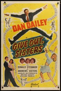 4m364 GIVE OUT SISTERS 1sh R49 Andrews Sisters, wacky Dan Dailey, Grace McDonald!