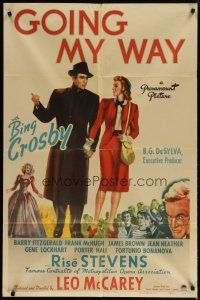 4m373 GOING MY WAY 1sh '44 Bing Crosby & Barry Fitzgerald in Leo McCarey's classic!