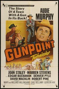4m396 GUNPOINT 1sh '66 Audie Murphy in the story of a town with a gun in its back!