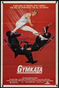 4m398 GYMKATA 1sh '85 martial arts, ridiculous gymnast vs. ninjas artwork!