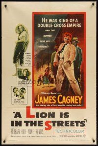 4m515 LION IS IN THE STREETS 1sh '53 the gutter was James Cagney's throne, Anne Francis!