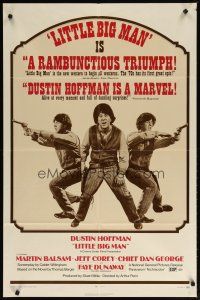 4m517 LITTLE BIG MAN style B 1sh '71 Dustin Hoffman as most neglected hero in history, Arthur Penn!