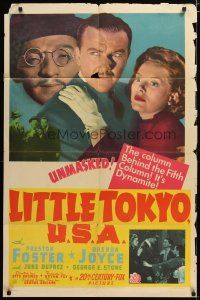 4m519 LITTLE TOKYO USA 1sh '42 Preston Foster, Brenda Joyce, Asian George E. Stone!