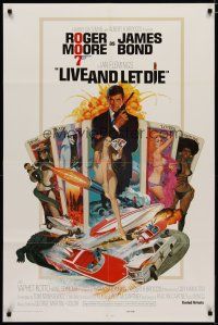 4m520 LIVE & LET DIE east hemi 1sh '73 art of Roger Moore as James Bond by Robert McGinnis!