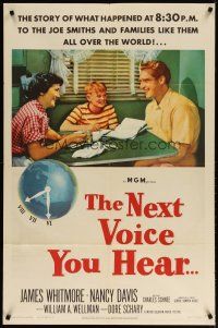 4m641 NEXT VOICE YOU HEAR 1sh '50 James Whitmore, Nancy Davis & God on the radio!
