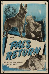 4m683 PAL'S RETURN style A 1sh '48 RKO short with great images of Flame the Dog!